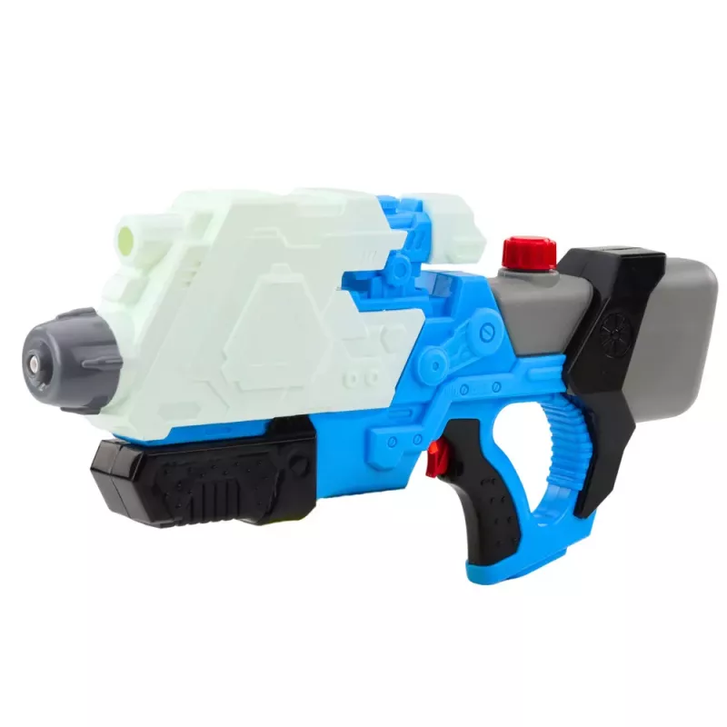 LEAN TOYS Mehāniski sūknējama ūdens šautene pistole balta un zila 650ml