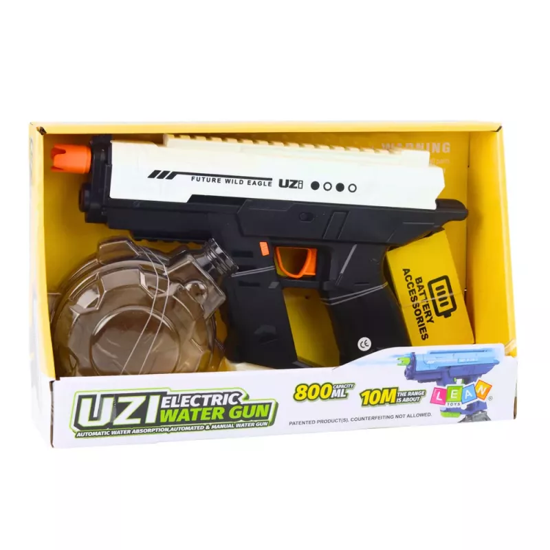 LEAN TOYS Elektriskā ūdens pistole Automātiska 10m Melna Balta 800ml