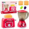 LEAN TOYS Virtuves ierīču komplekts Toaster Blender Gaismas Skaņas Rozā