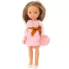 LEAN TOYS Steffi Love lelle rozā kleitā ar banti, garām brūnām matiem, 29 cm