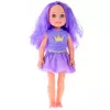 LEAN TOYS Leļļu kleitā ar kroni, garām matiem, violeta birste 38cm