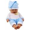 LEAN TOYS Sleeping Baby Doll in Blue Pajamas Hat with Pompom