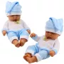 LEAN TOYS Sleeping Baby Doll in Blue Pajamas Hat with Pompom