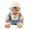 LEAN TOYS Baby Doll in Blue Knitted Outfit with Cap