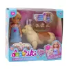 LEAN TOYS Ankiki Mini lelle ar komplektu ar somu kucēniem kaulu