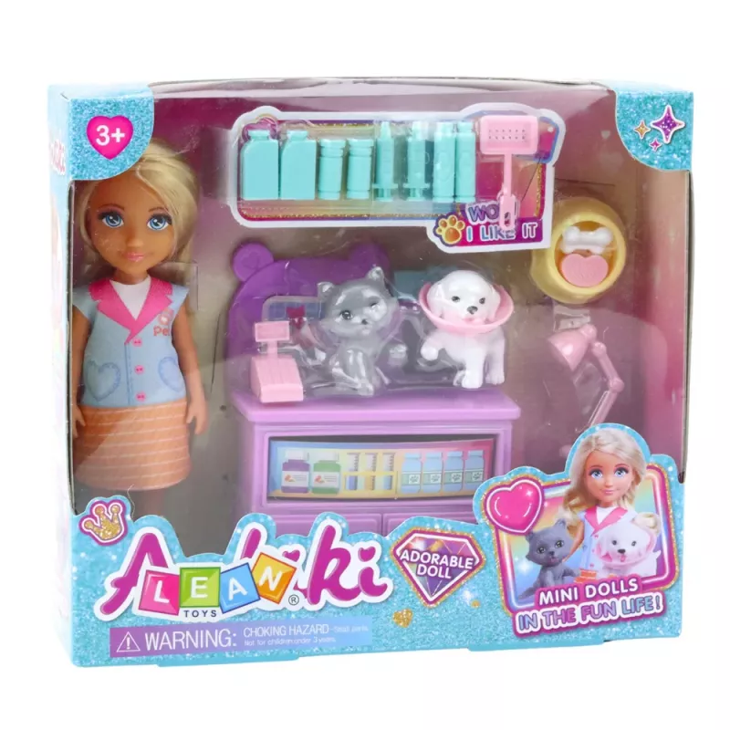 LEAN TOYS Mini Doll Veterinarian Dog Cat Treatment Accessories Set