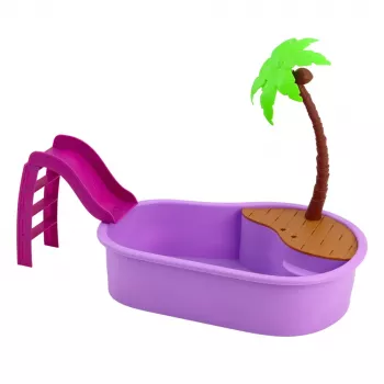 LEAN TOYS Anlily Doll Set On The Beach Pool Palm Tree Accessories 8 pcs