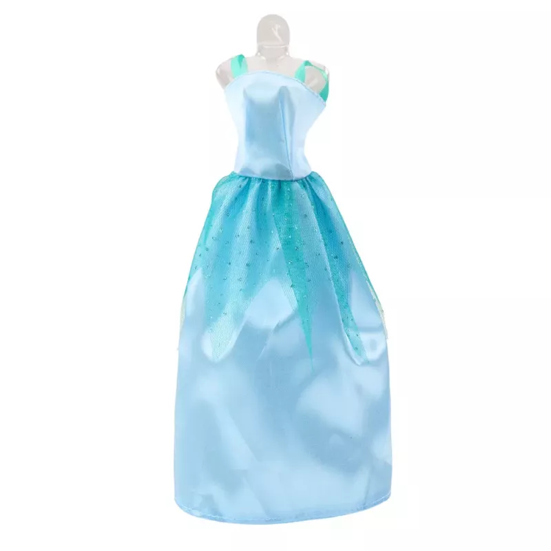 LEAN TOYS Anlily Leļļu kleitu komplekts ar apaviem, rokassomu, kroņiem un aksesuāriem, 9 gab.
