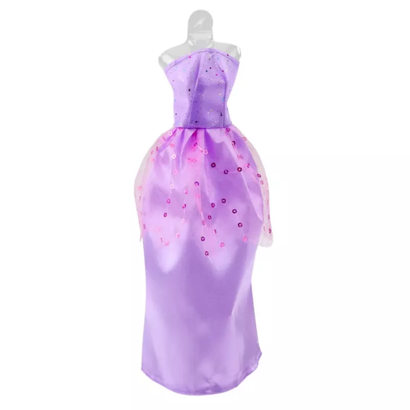 LEAN TOYS Anlily Leļļu kleitu komplekts ar apaviem, rokassomu, kroņiem un aksesuāriem, 9 gab.
