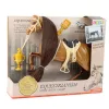 LEAN TOYS Zirgs ar Garām Krēpēm Seglu Krūzes Birstes Piederumi Brūns