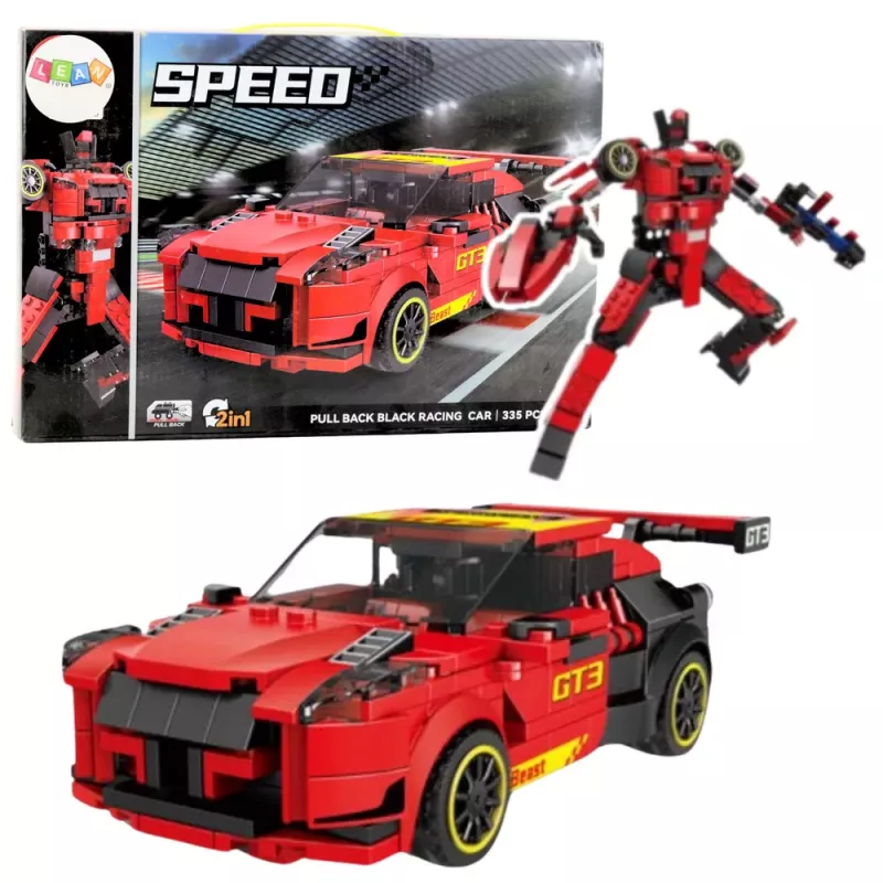 LEAN TOYS Robot Car 2in1 Construction Bricks GT3 Red 335 pcs.