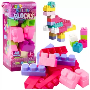 LEAN TOYS Bloku kaste Lielais konstruktors Krāsains 40gab