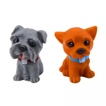 LEAN TOYS Figūru komplekts Mīlīgi suņi Kucēni Gumija 8cm 6gab.