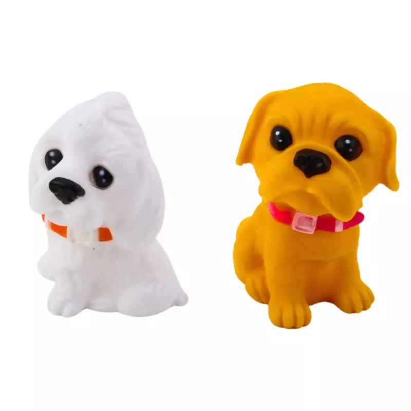 LEAN TOYS Figūru komplekts Mīlīgi suņi Kucēni Gumija 8cm 6gab.