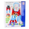 LEAN TOYS 5in1 Izglītojošais dēlis ar krēslu Daudzfunkcionāli aksesuāri Zils