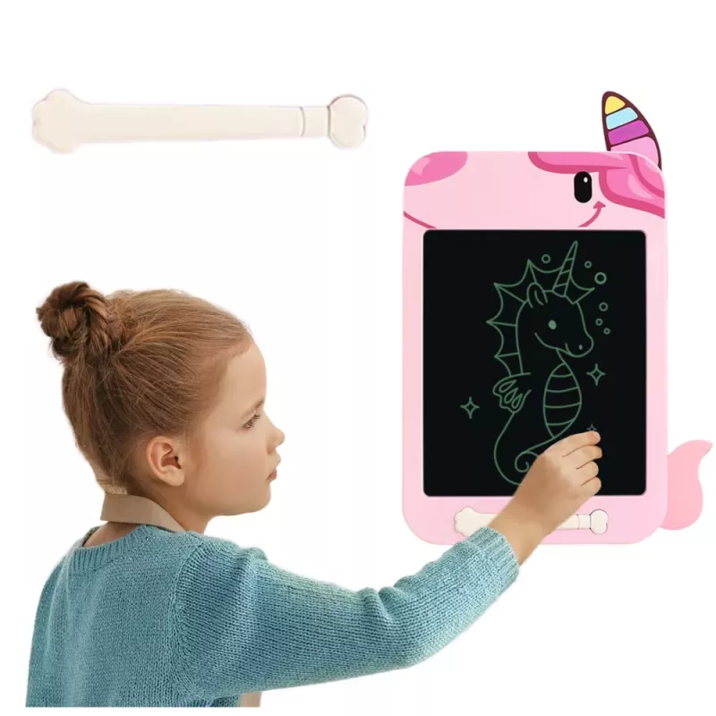 LEAN TOYS Marker Drawing Board Writing LCD Stylus Unicorn Pink 8.5 Inch