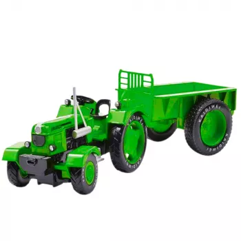 LEAN TOYS Metāla lauksaimniecības traktors ar piekabi zaļš 1:18