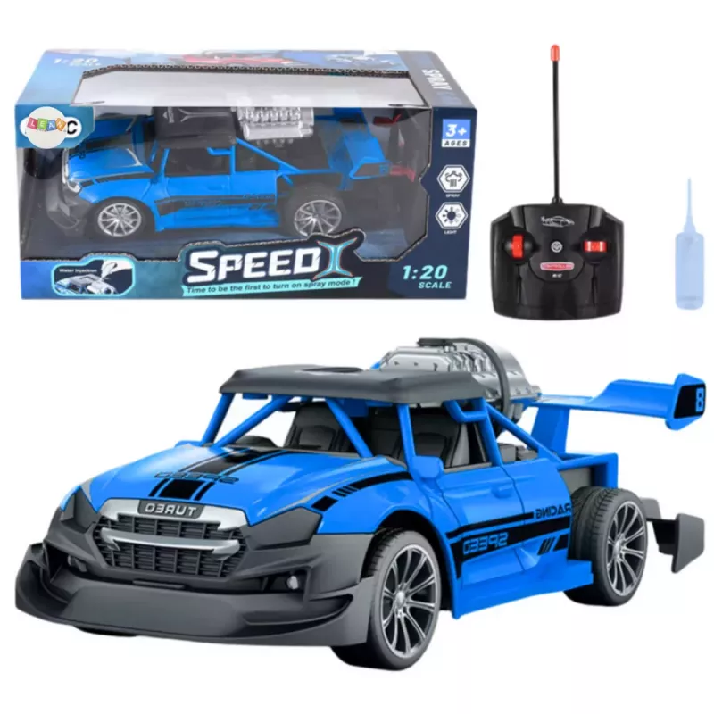 LEAN TOYS Remote Control Car RC 1:20 Lights Smoke Effect Blue