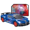 LEAN TOYS Sporta auto ar šķēršļu sensoru LED bumba 360° rotācija gaismas skaņa zils