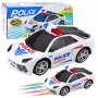LEAN TOYS Policijas auto ar interaktīvām gaismām un skaņām, sporta balts