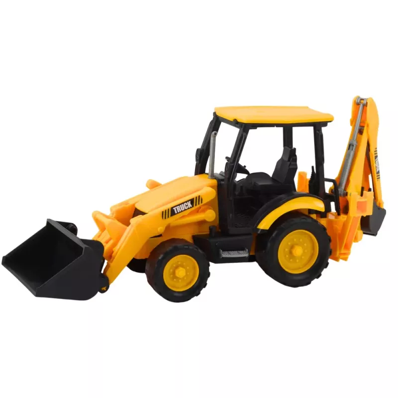 LEAN TOYS Divu kausu ekskavators Mobilais celtniecības transportlīdzeklis Dzeltens