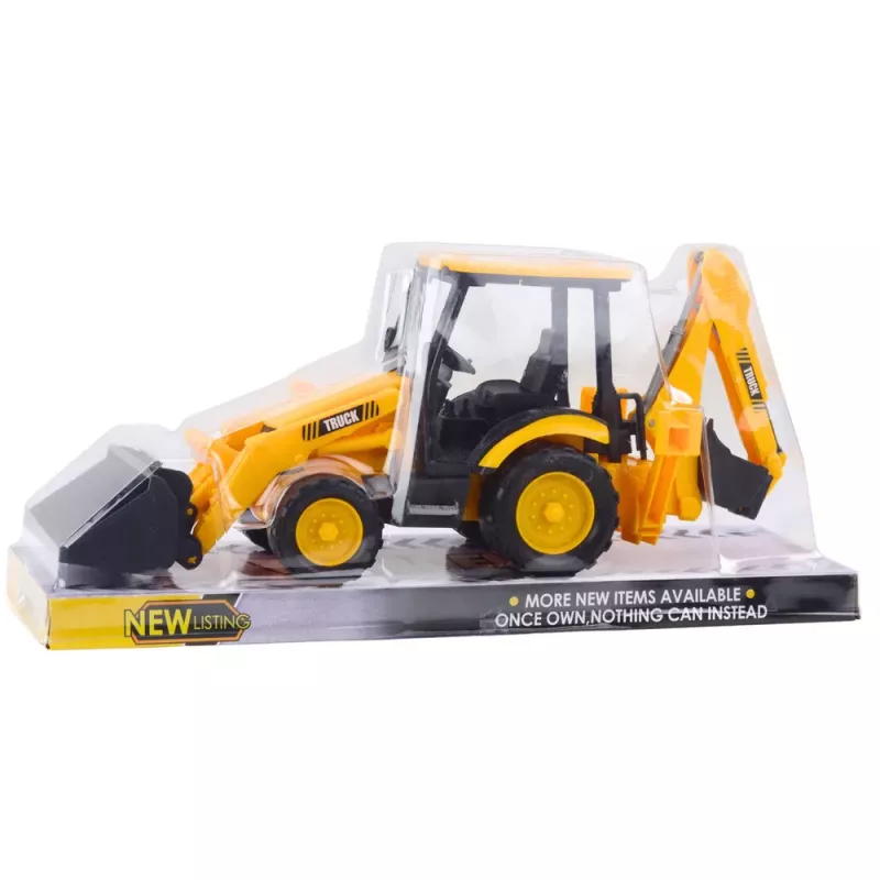 LEAN TOYS Divu kausu ekskavators Mobilais celtniecības transportlīdzeklis Dzeltens