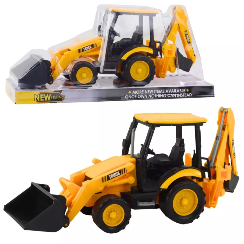 LEAN TOYS Divu kausu ekskavators Mobilais celtniecības transportlīdzeklis Dzeltens