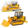 LEAN TOYS Kāpurķēžu buldozers Celtniecības transportlīdzeklis ar kustīgu kausu Dzeltens