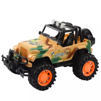 LEAN TOYS Liels militārais bezceļu transportlīdzeklis bēšā krāsā
