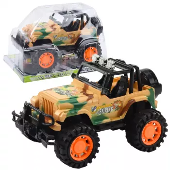 LEAN TOYS Liels militārais bezceļu transportlīdzeklis bēšā krāsā