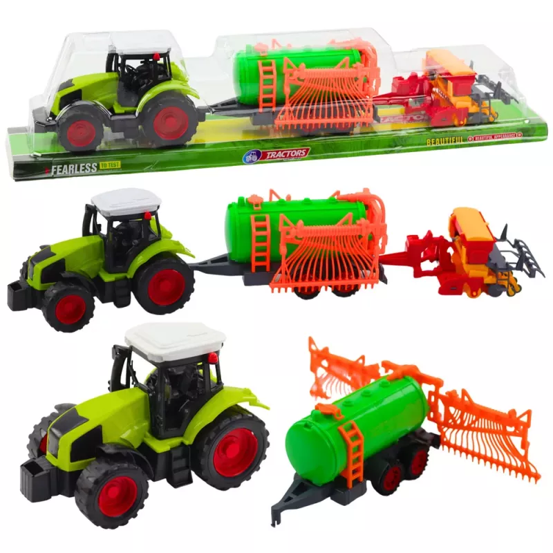 LEAN TOYS Agricultural Tractor Farm Tanker Rake Set