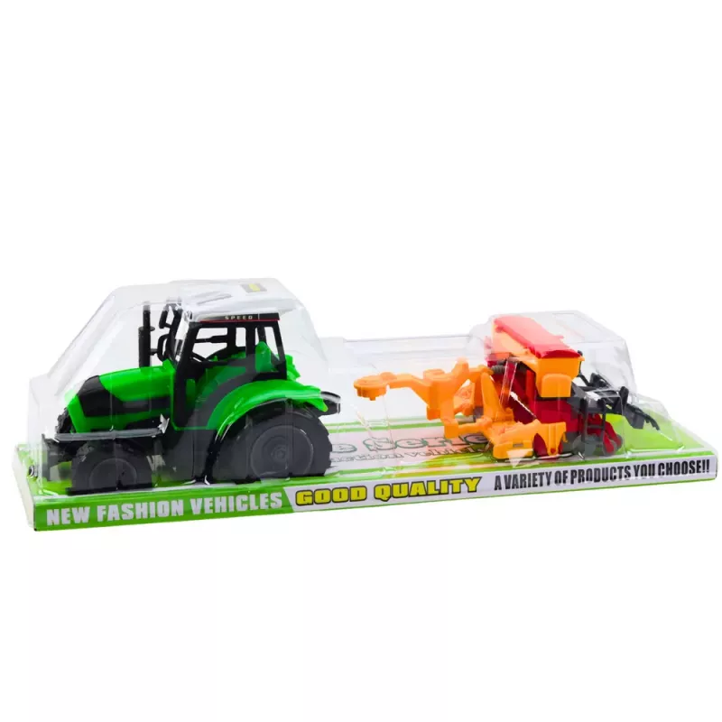 LEAN TOYS Traktora komplekts ar sējmašīnu