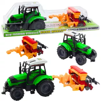 LEAN TOYS Traktora komplekts ar sējmašīnu