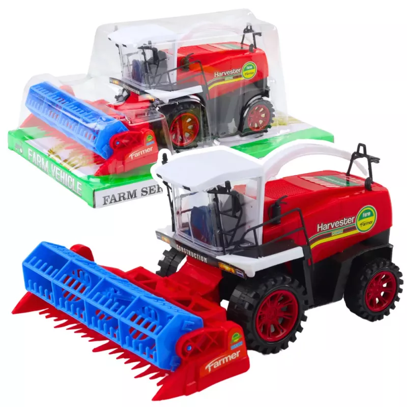 LEAN TOYS Kombains Lauksaimniecības Ražas Novācējs Ar Atdalāmu Griešanas Aparātu Sarkans