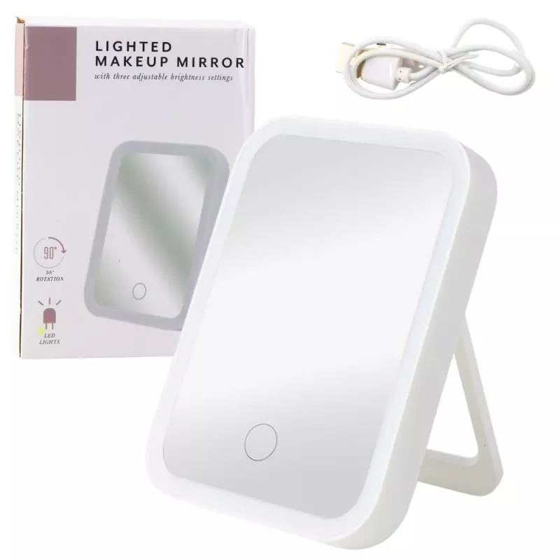 LEAN LED apgaismots spogulis ar 3 apgaismojuma režīmiem, 90° slīpuma leņķi, balts