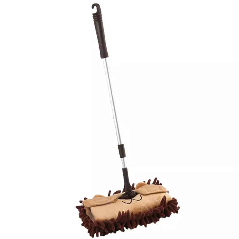 LEAN TOYS Bērnu mops ar teleskopisku rokturi Animal Brown