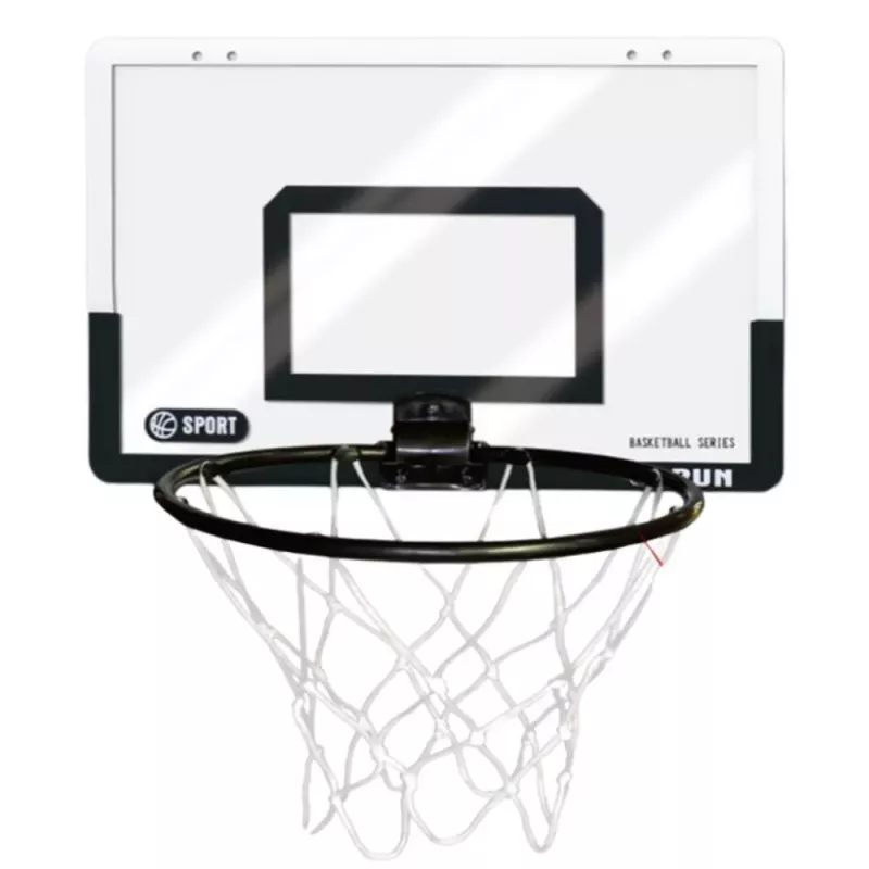 LEAN TOYS Basketbola komplekts ar aizmugures dēli, vairogu, stīpu, bumbu un sūkni