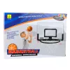 LEAN TOYS Basketbola komplekts ar aizmugures dēli, vairogu, stīpu, bumbu un sūkni