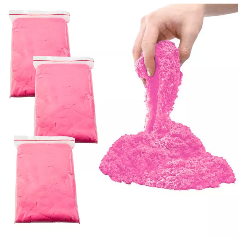 LEAN TOYS Magic Sand Set Pink 3kg Molds Tools Inflatable Board