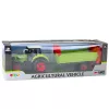 LEAN TOYS Traktors ar piekabi, berzes piedziņa, atverams pārsegs, durvis, zaļš