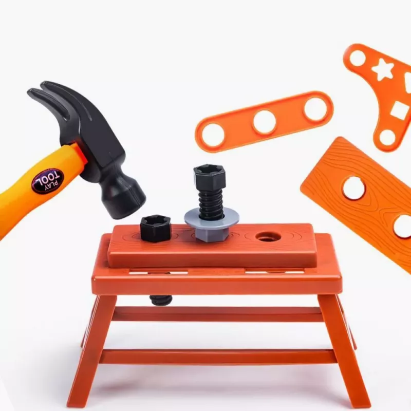 LEAN TOYS DIY Toolbox Battery-Powered Drill Set 55 Pieces