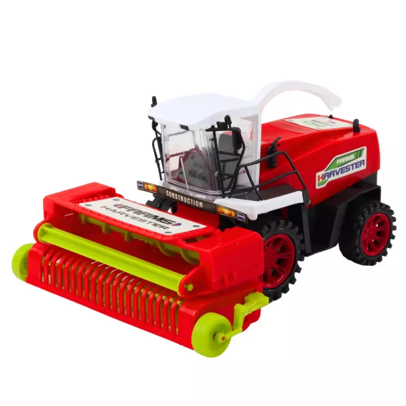 LEAN TOYS Lauksaimniecības kombains ar griešanas aparāta piedziņu, sarkans, mērogs 1:16