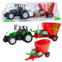 LEAN TOYS Zaļš lauksaimniecības traktors ar piekabi un barības maisītāju 50cm