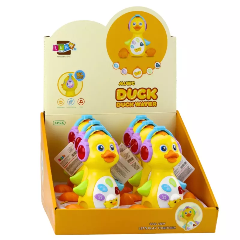 LEAN TOYS Interaktīvā muzikālā pīle mazuļiem, kustas, spīd, dzeltena