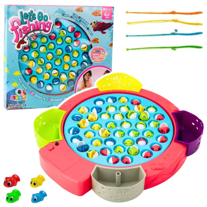 LEAN TOYS Interaktīva arkādes spēle Ar baterijām darbināma makšķerēšana Rozā