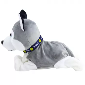 LEAN TOYS Battery-Powered Interactive Husky Plush Dog Moves Makes Sounds