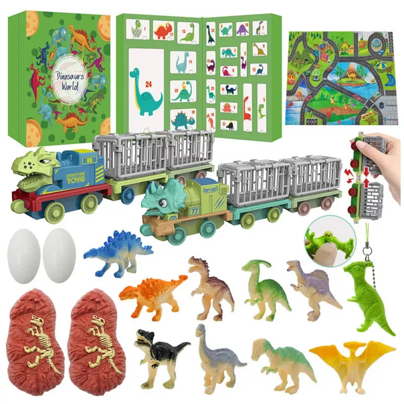 LEAN TOYS Adventa kalendārs bērniem Dinozauru figūriņas un aksesuāri