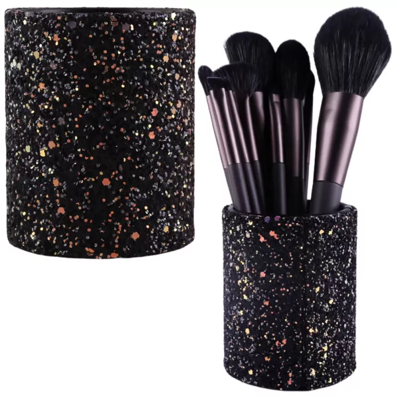 LEAN Container Cup For Brushes And Accessories Glitter Black