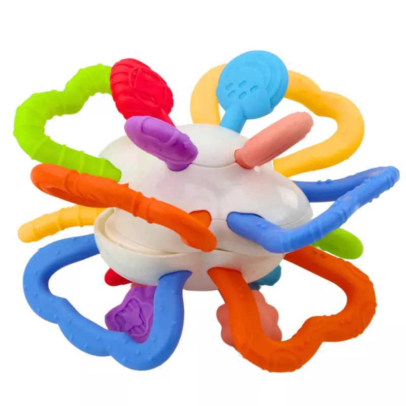 LEAN TOYS Sensoriskā Rotaļlieta Rotējoša Zobu Kodējs Krāsains