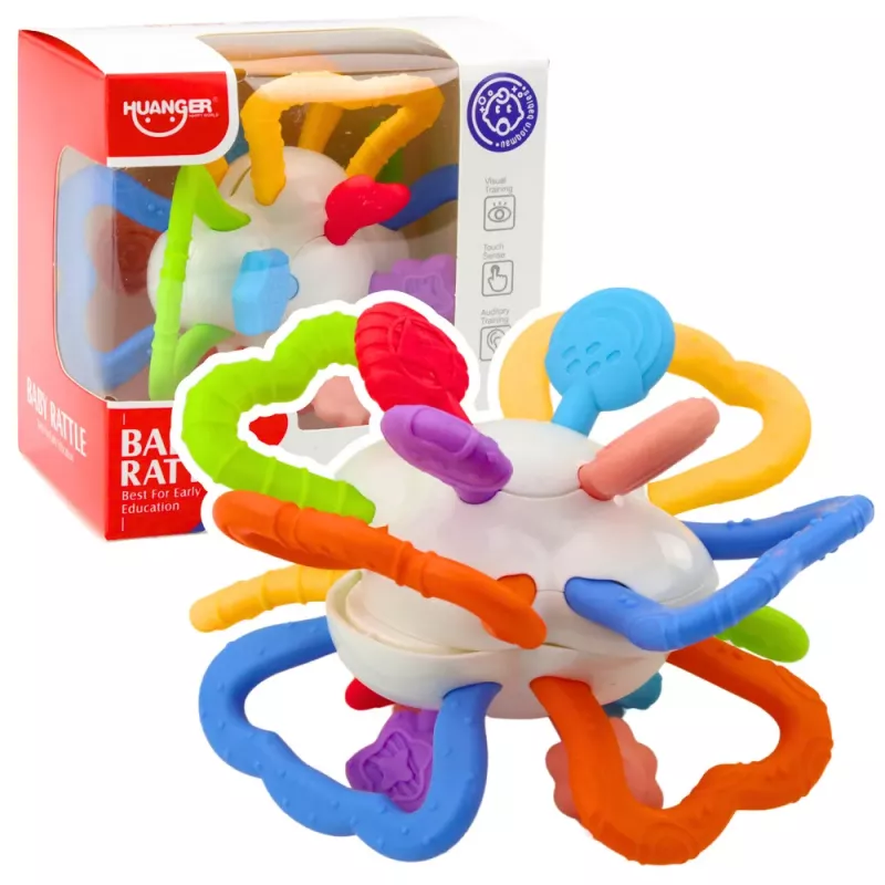 LEAN TOYS Sensoriskā Rotaļlieta Rotējoša Zobu Kodējs Krāsains